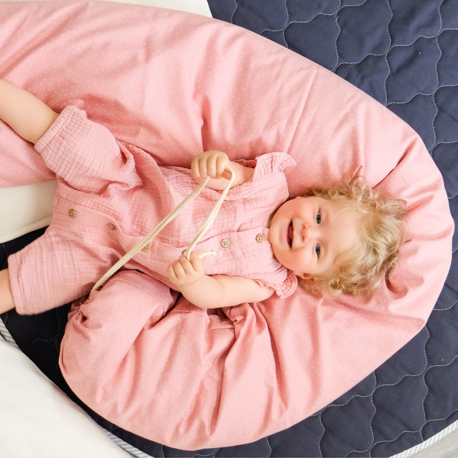 Stillkissen groß "Etoile" Baumwolle Pünktchen Rosa